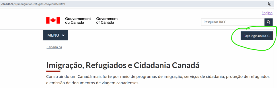 Imagem do site oficial, local para criar conta